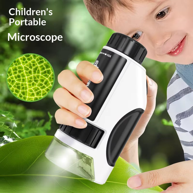 Mini Microscope 50-300X Science Education Toy Scientific Observation Cell Mobile Phone Clip